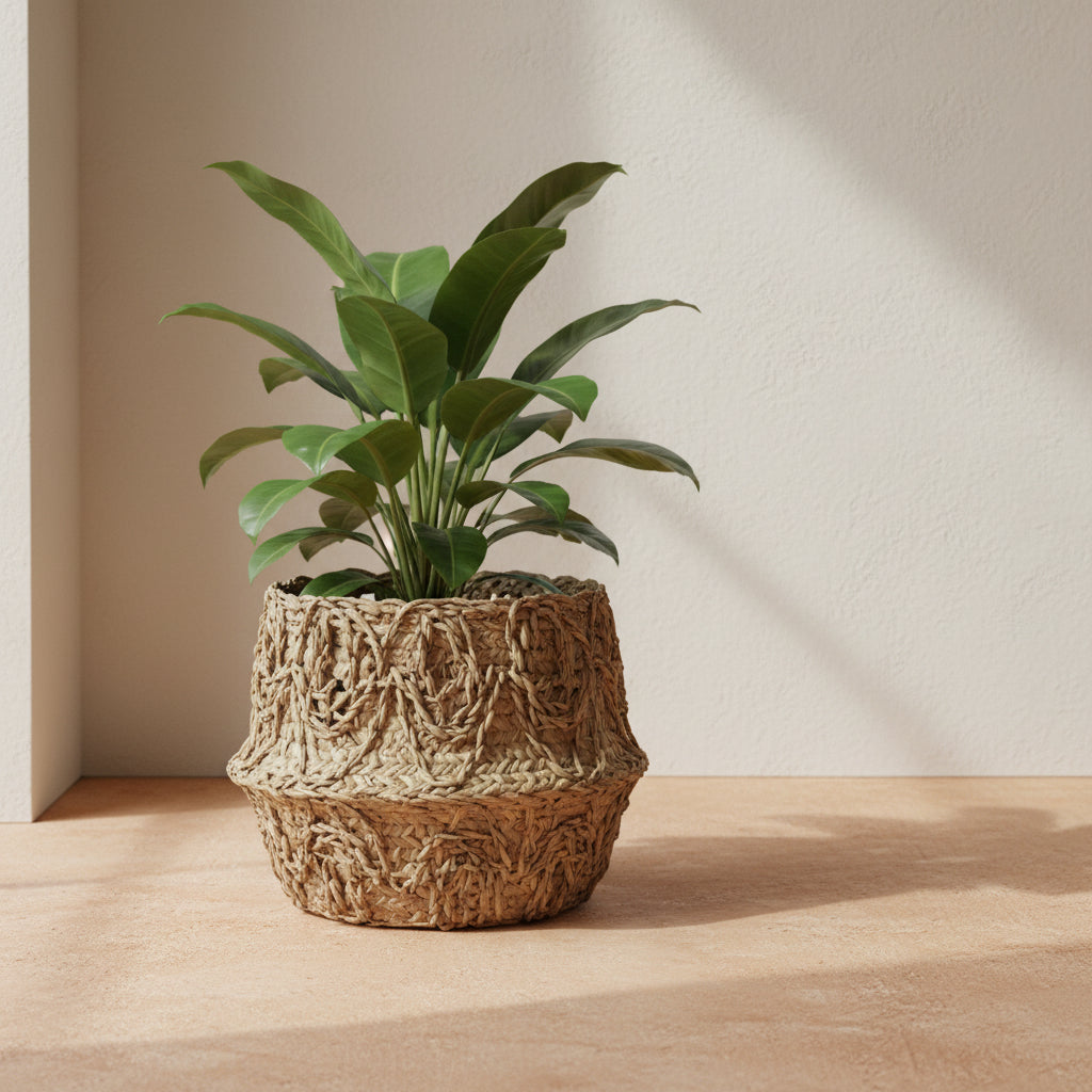 Cache-pot Foglia — foglia di palma, Kaya Deco