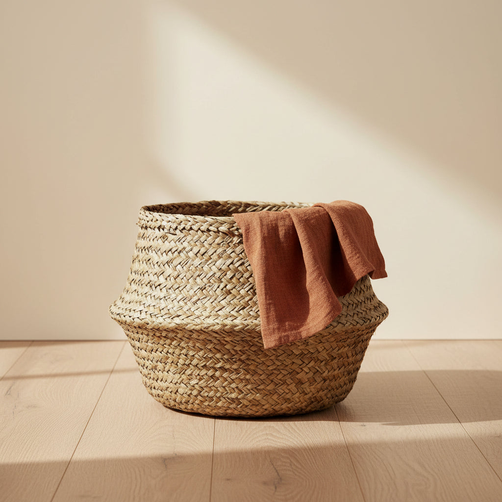 Cesto Foglia — foglia di palma, Kaya Deco