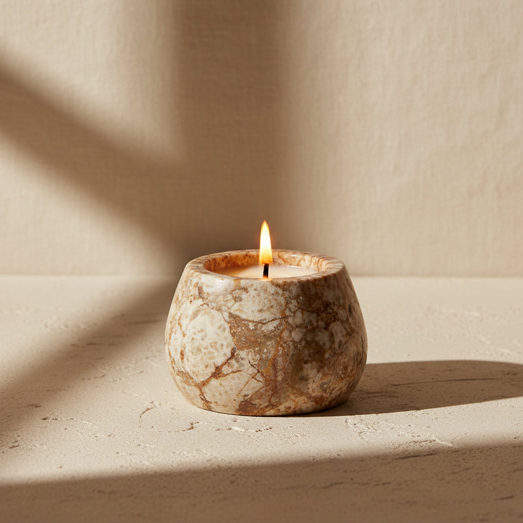 Portacandele Pietra — pietra naturale, Kaya Deco