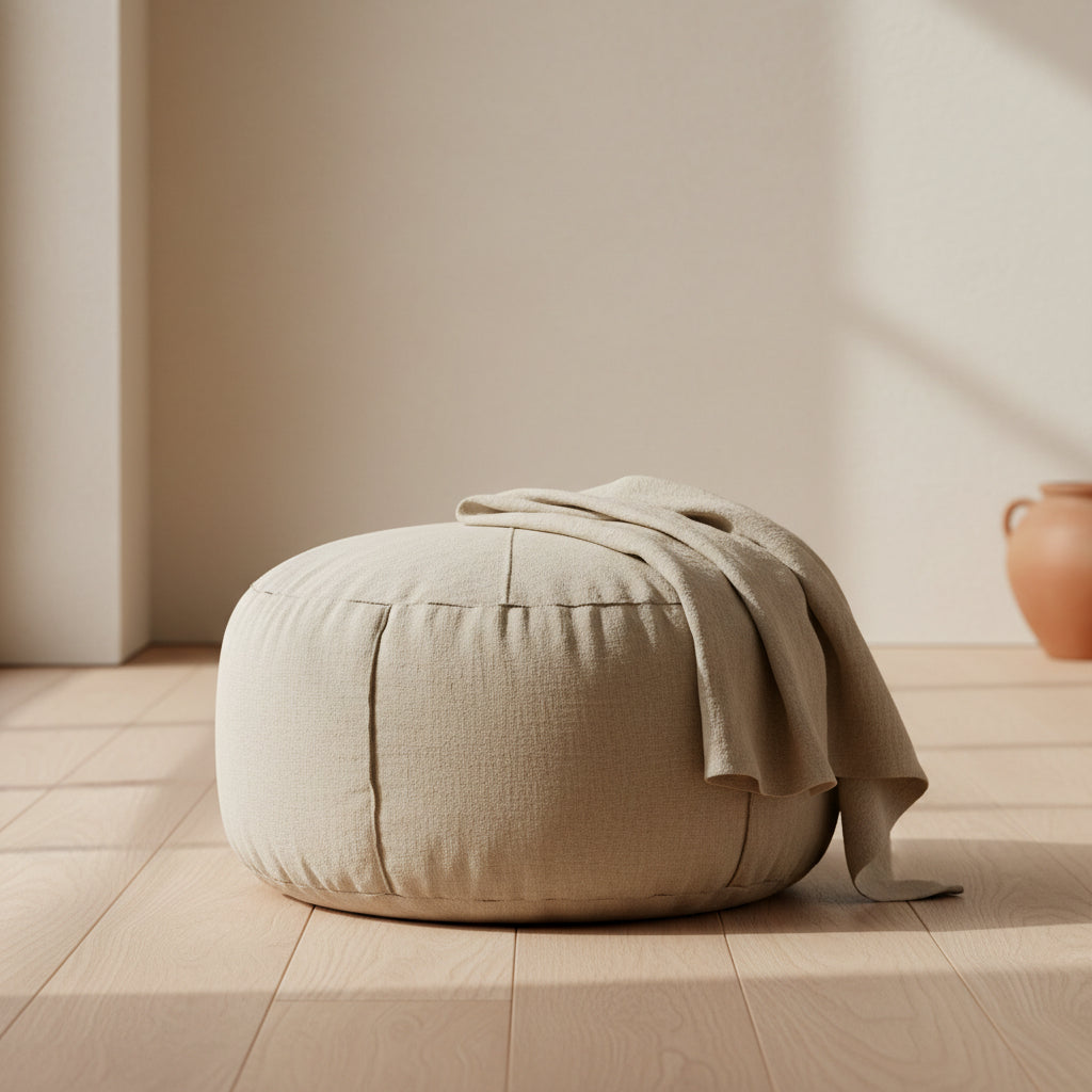 Pouf Lino — lino lavato, Kaya Deco