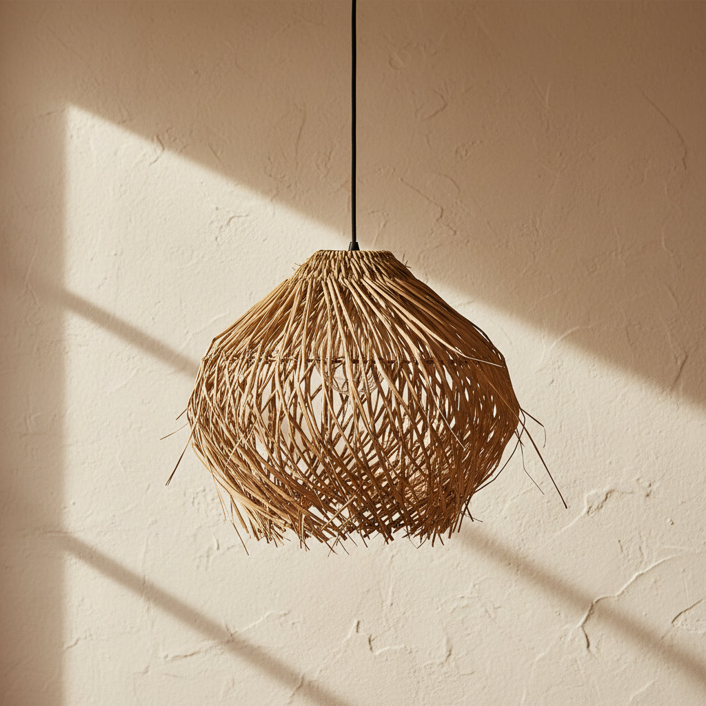 Sospensione Foglia — foglia di palma intrecciata, Kaya Deco