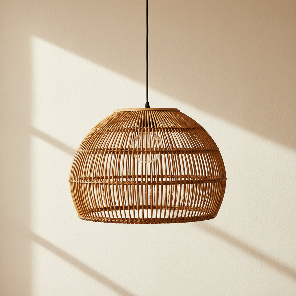 Sospensione Intreccio — rattan intrecciato a mano, Kaya Deco