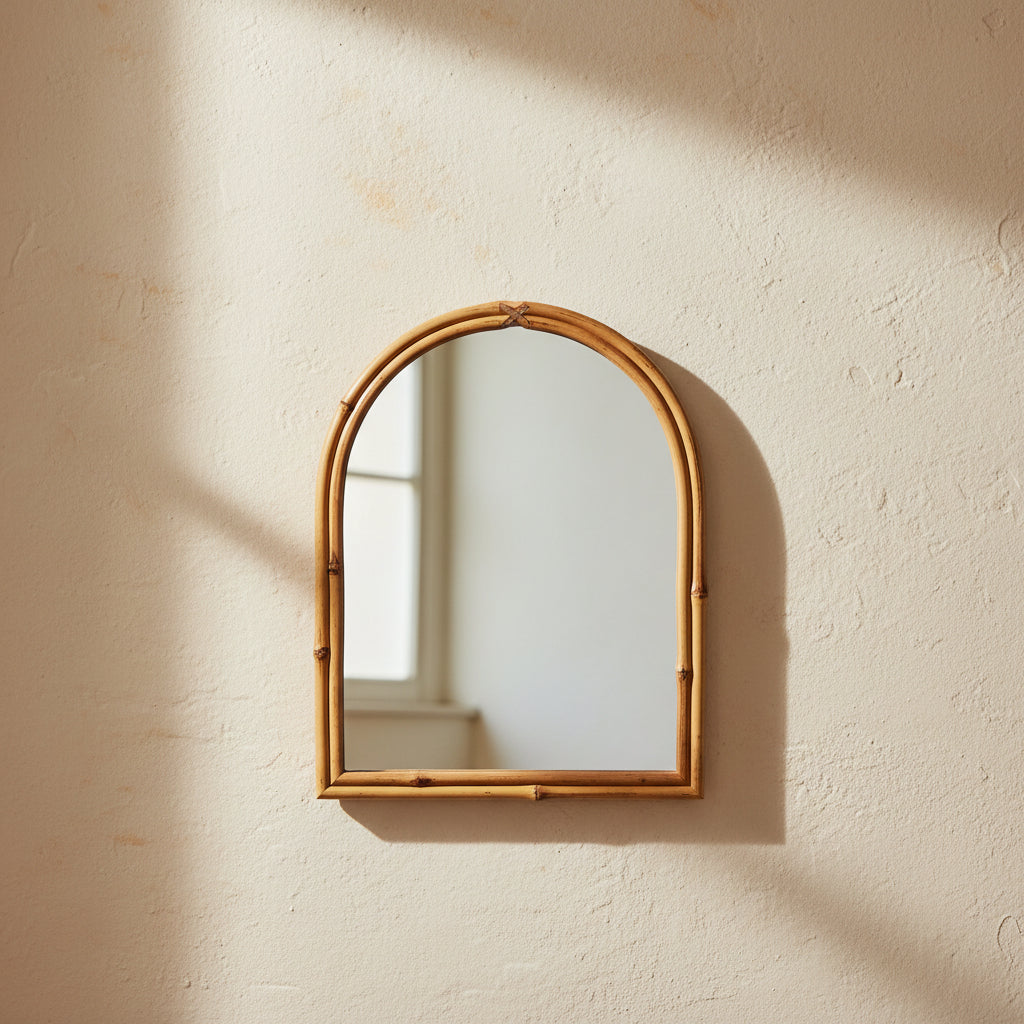 Specchio Riva — bambù e vetro, Kaya Deco