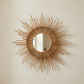 Specchio Sole — rattan e vetro, Kaya Deco