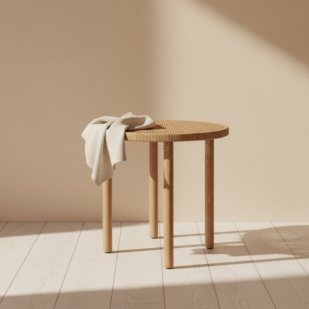Tavolino Duna — rattan e legno, Kaya Deco